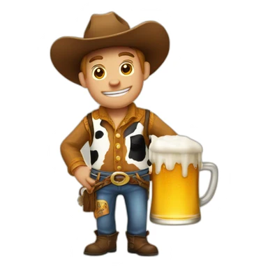 Cow-Boy with beer sticker