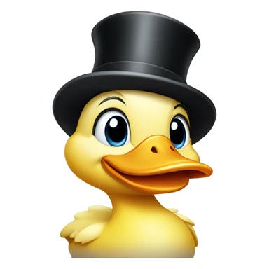Duckling wearing top hat  sticker