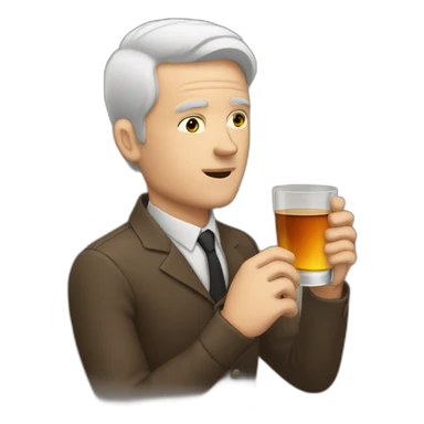 White Man who drinks a whisky sticker