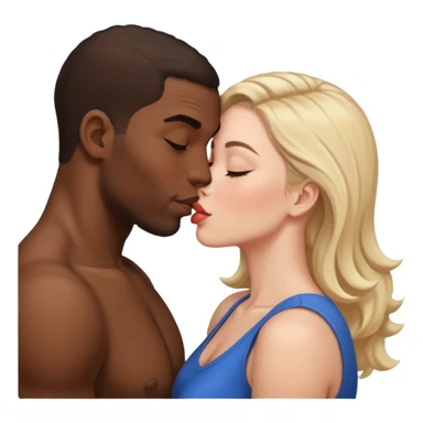 Black guy and white girl kissing sticker