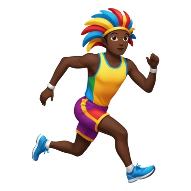 Um atleta de corrida vestido com roupa de carnaval sticker
