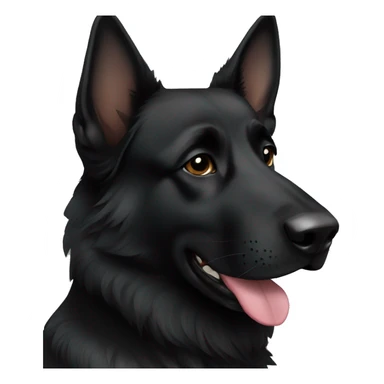 All black German Shepard sticker