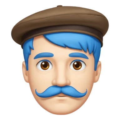 blue haired man and hat and mustache sticker