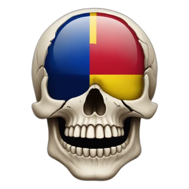 skull emoji with the romanian flag sticker
