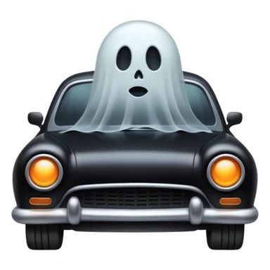 a black cursed car with a gost like figure inside  sticker