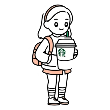 Girl with starbucks sticker