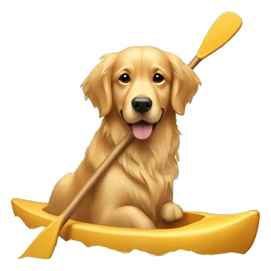 Golden retriever with moose paddle sticker