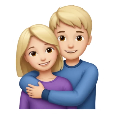 Boy and girl cuddling  sticker