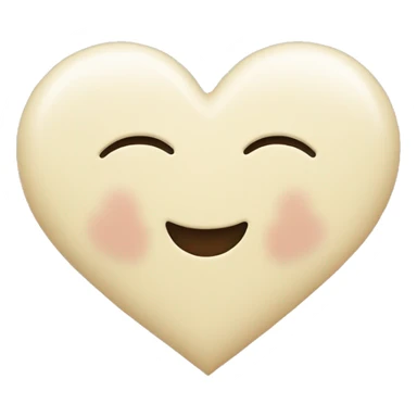 Cream coloured emoji heart  sticker