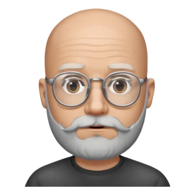 Bald man with salt and pepper beard and glasses sticker