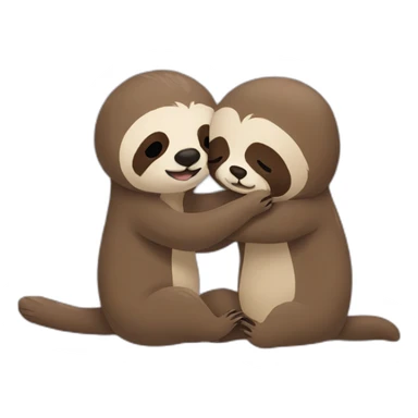sloth and otter kissing sticker
