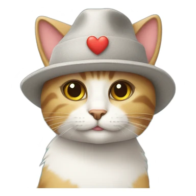 cat with a love hat sticker