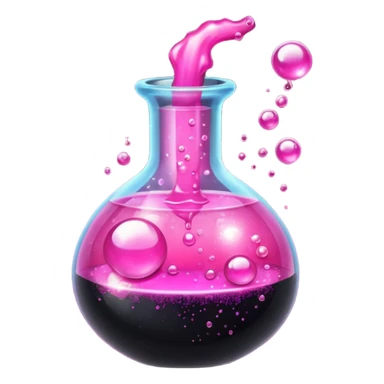 Black hot pink magical potion with sparkles and glitter sticker