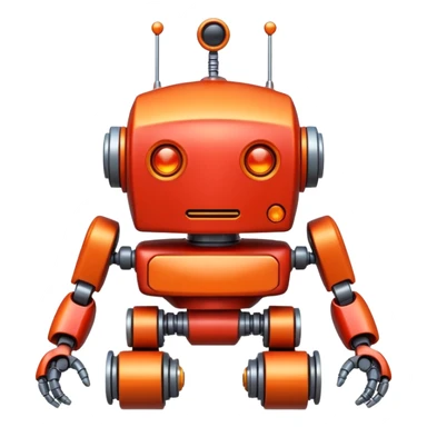 red and orange robot sticker