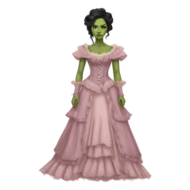 gamora in Victorian dress elegant pink  full body  sticker