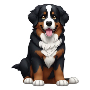 Bernese mountain dog in the night sticker