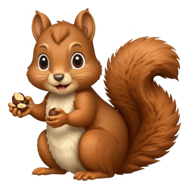 squirrel with nuts sticker