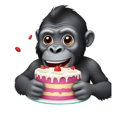 Gorilla eating cake sticker