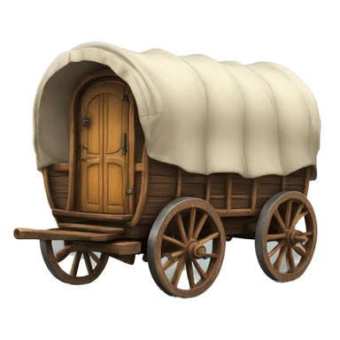 Realistic vintage round gypsy wagon sticker