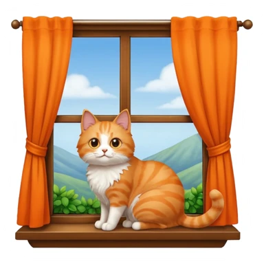 The cat is looking out the window. sticker