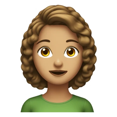 crea un avatar de una mujer de pelo castaño largo, un poco ondulado, ojos verdes y pecas  sticker