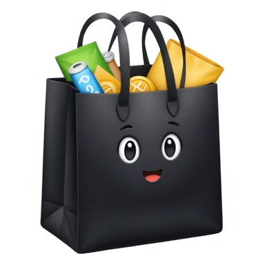 Black tall goodiebag  sticker