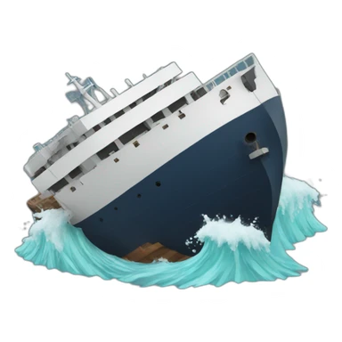 ship crashing sticker