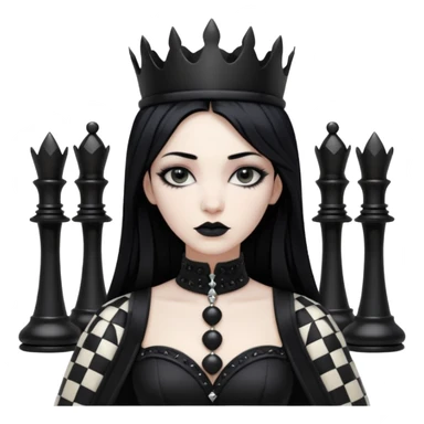 goth black chess queen sticker