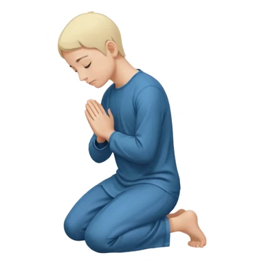 person kneeling and bowing in prayer, simple and clear sticker