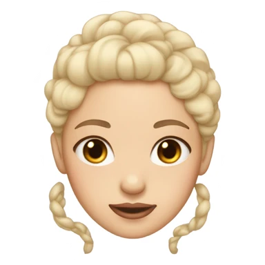 bald light skin girl with bow on her scalp  sticker