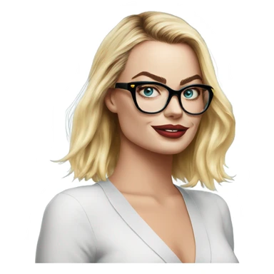 :Margot Robbie: glasses  sticker