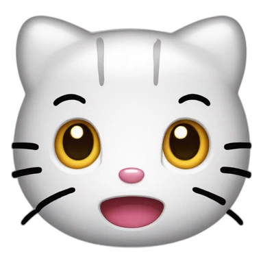 hello kitty's face shocked sticker