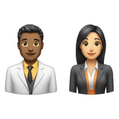 software engineer guy and lawyer girl sticker