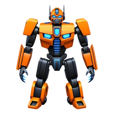 Transformer oranger and black with blue sticker