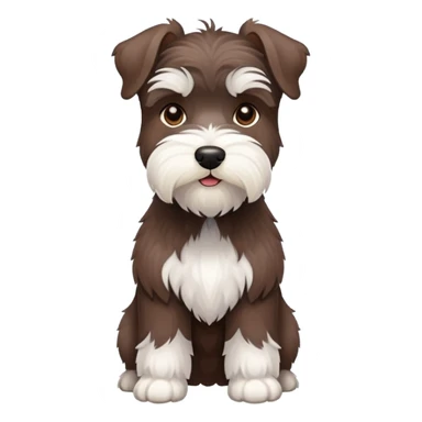 Chocolate and white schnauzer standing sticker