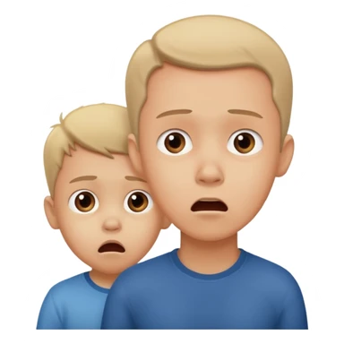 a scared child with a man silhouette behind the back sticker