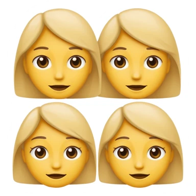 two emojis overlapping not smiling- no red cheeks sticker