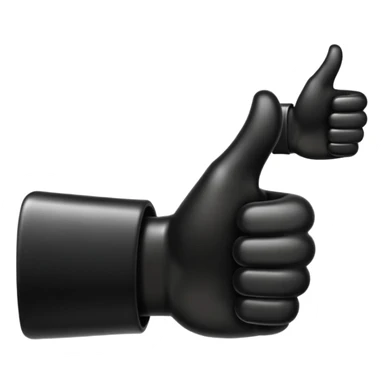 Black thumbs up  sticker