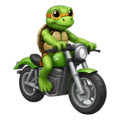 Tortue sur une moto sticker