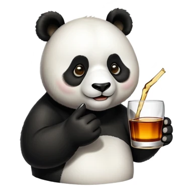 Panda with wisky sticker