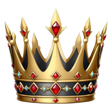Dark crown with red crystals sticker