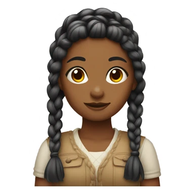 Girl with braided hair sticker