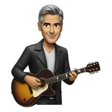 George Clooney plays the guitar sticker