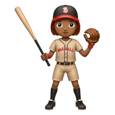 A 🪵 with a face has arms and legs holding a baseball bat  sticker