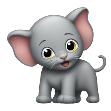 Cat and elephant sticker