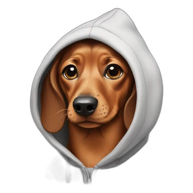 Dachshund wearing hoodie sticker