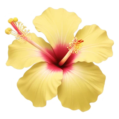 pastel yellow hibiscus sticker