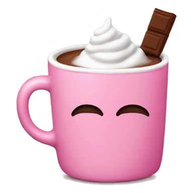 hot chocolate in a pink mug sticker