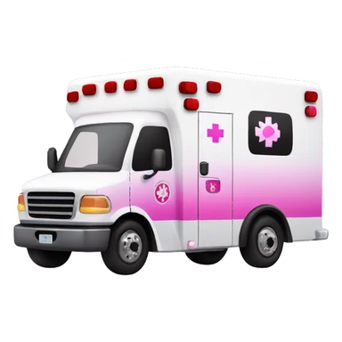 Pink ombre ambulance truck with glitter sticker
