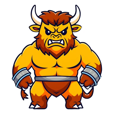 angry minotaur sticker
